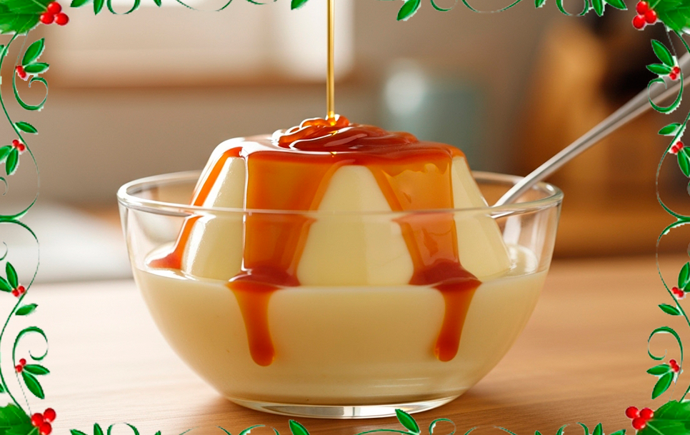 Manjar-Simples-com-Calda-de-Caramelo Ceia de Natal Econômica: Sabor e Encanto Sem Gastar Muito