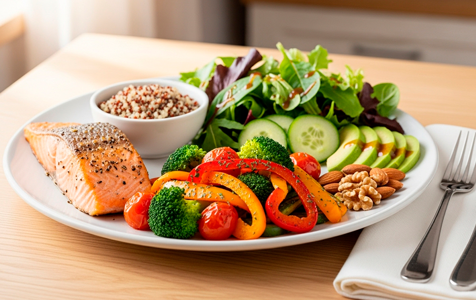 prato-equilibrado Festas de Fim de Ano: Cuidados Essenciais com a Saúde.